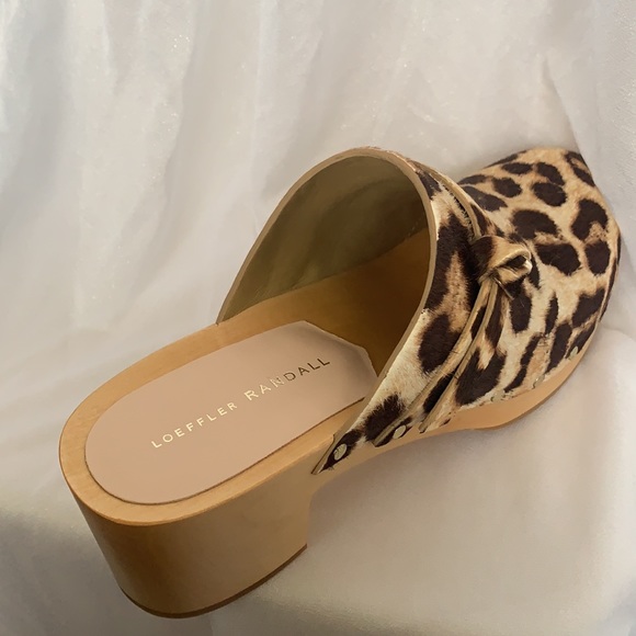 Brand New Loeffler Randall Roberta Leopard-Print Calf-Hair Clogs size 9 - Picture 6 of 9